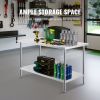 VEVOR Stainless Steel Prep Table, 30 x 60 x 34 Inch, Heavy Duty Metal Worktable with 3 Adjustable Height Levels