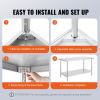 VEVOR Stainless Steel Prep Table, 30 x 60 x 34 Inch, Heavy Duty Metal Worktable with 3 Adjustable Height Levels