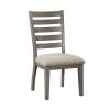 Gray Finish Traditional Style 5pc Dining Set Drawers Table and 4x Side Chairs Ladder Back Design Wooden Furniture
