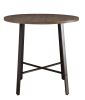 Rustic Industrial Style 5pc Counter Height Set Round Table and 4 Stools Gray Metal Finish Furniture