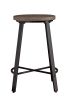 Rustic Industrial Style 5pc Counter Height Set Round Table and 4 Stools Gray Metal Finish Furniture