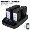 VEVOR F101 Restaurant Pager System 16 Pagers, Max 98 Beepers Wireless Calling System, Touch Keyboard with Vibration, Flashing and Buzzer for Church