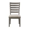 Gray Finish Traditional Style 5pc Dining Set Drawers Table and 4x Side Chairs Ladder Back Design Wooden Furniture