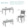 6 Piece Kitchen Dining Set, Rectangular Wooden Dining Table with 4 Upholstered Chairs and a Bench, Dining Table Set for 6 People, Living Room