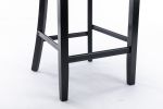 Contemporary Velvet Upholstered Barstools with Button Tufted Decoration and Wooden Legs, and Chrome Nailhead Trim, Leisure Style Bar Chairs,Bar stools
